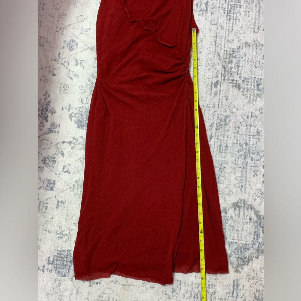 VTG bebe Red Midi Dress M - Picture 6 of 7